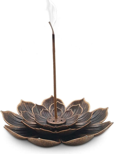 Incense Burner,Lotus Incense Stick Incense Holder and Cone Incense Holder with Ash Catcher