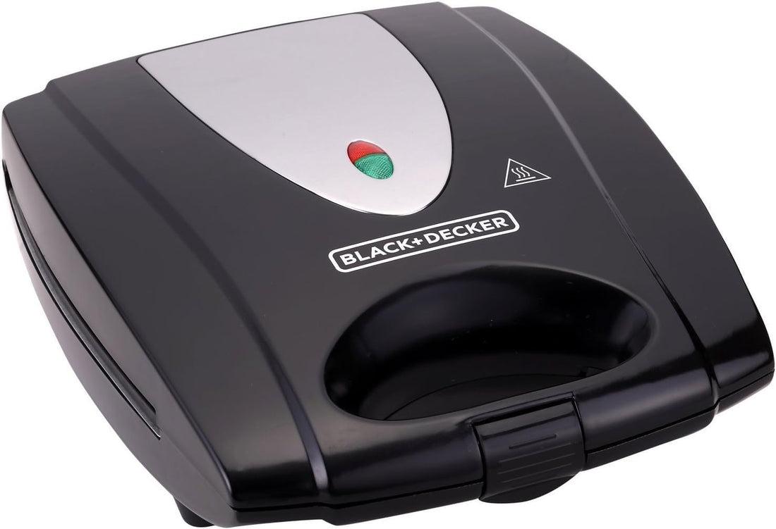 Black & Decker 3 In 1 Interchangeable 780W TS2130-B5, Grill & Waffle& Sandwich Maker Silver/Black - (International Warranty)
