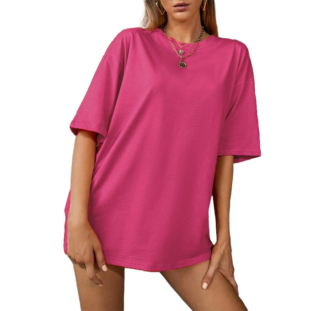 Oversized T- Shirt for Women - Cotton - Drop shoulder Half Sleeves
