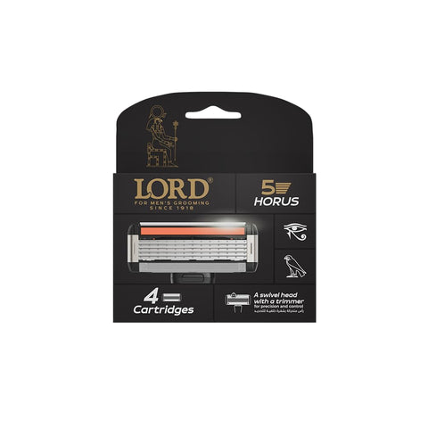 Lord Horus 5 Blade Razor Refills – 4 Cartridges for Smooth, Close Shave