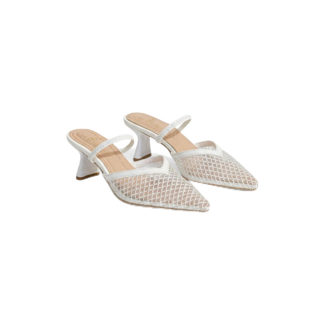 Shoes Mid Heels Fabric With Elastic F-603