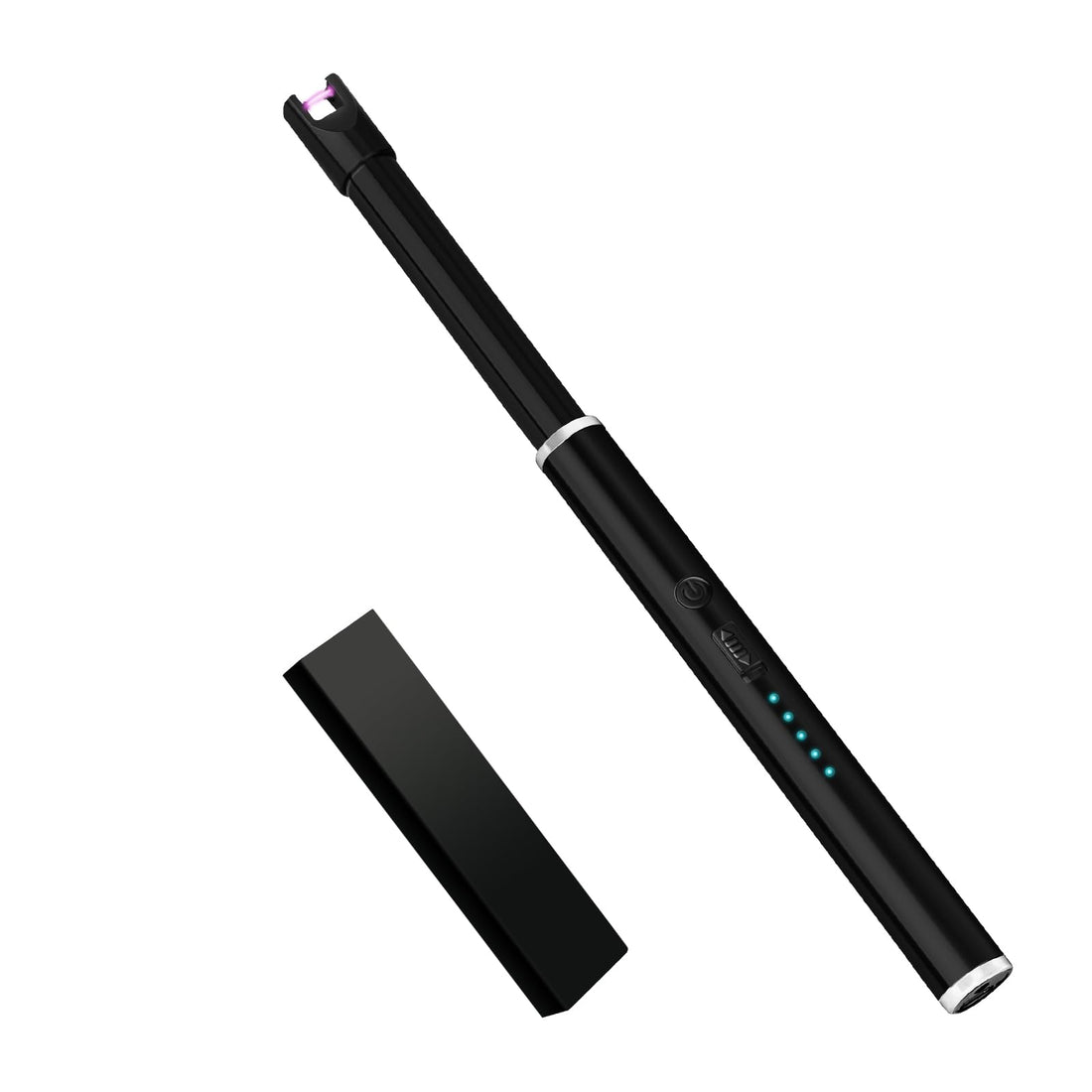 Long Electric Lighter, Candle Lighter Rechargeable, Arc Windproof Flameless USB Lighters with Safety Lock for Grill Gas Stove Fireplace BBQ Camping - Black