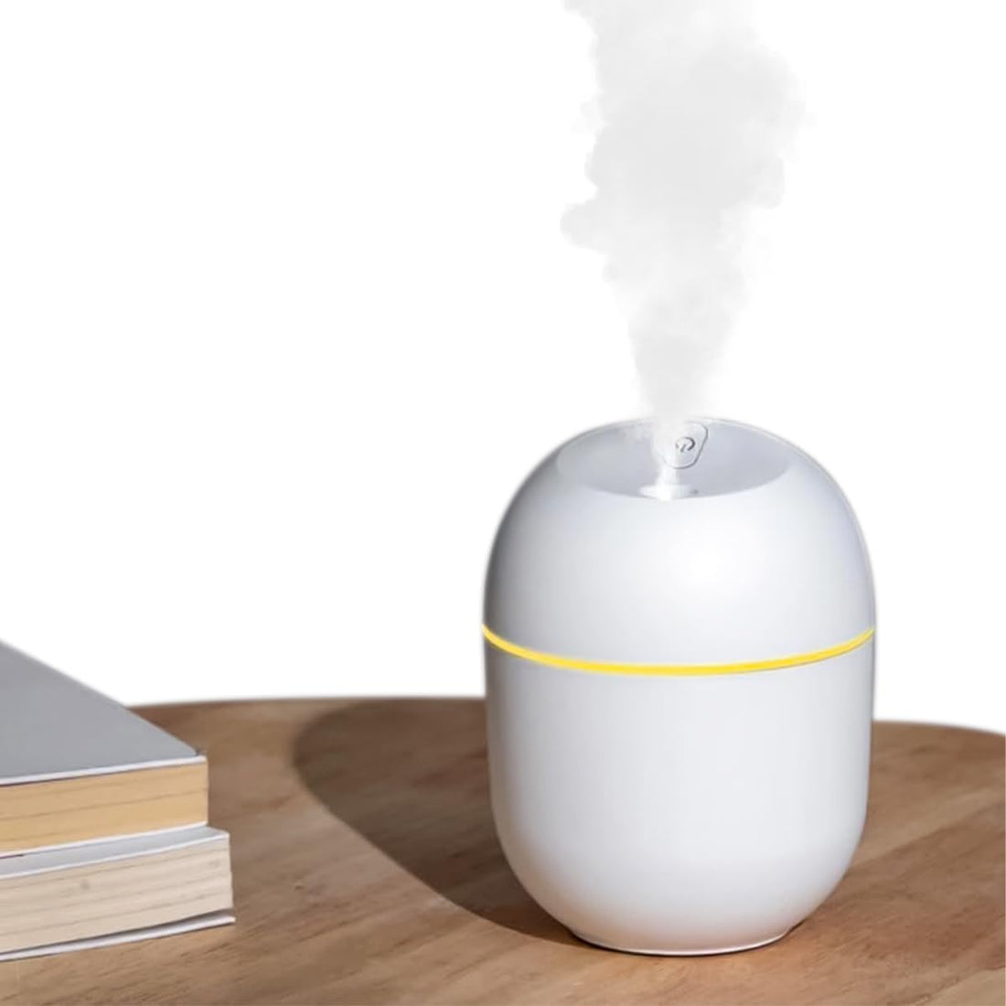 humidifier and diffuser, Mini Ultrasonic Air Humidifier 220ML - USB Essential Oil Diffuser, Car Purifier, Aroma Anion Mist Maker with LED Lamp & Romantic Light (White)