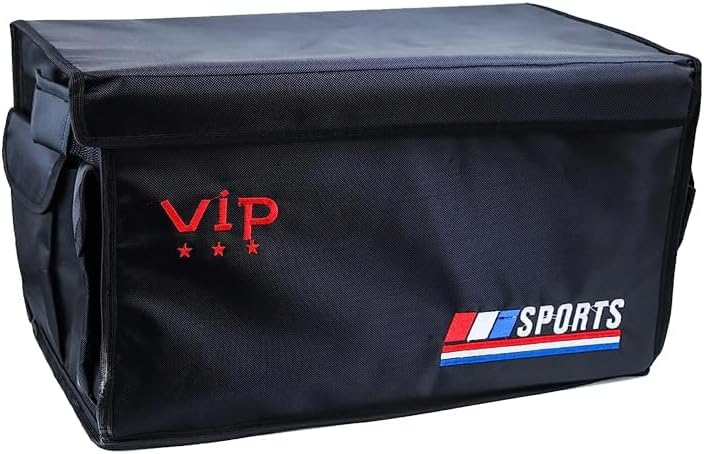 Rana Store Car Trunk Organizer Storage Box Foldable with Pockets and Slots for Cleaning Supplies, Emergency Gear, Groceries, Tools-(VIB Compatible)
