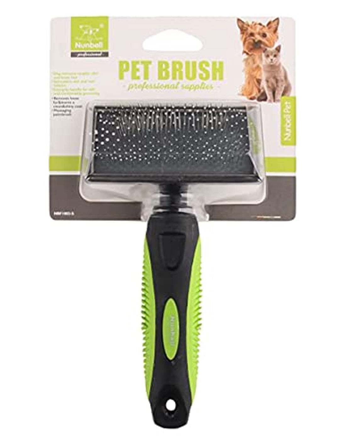 nunbell NBF1013-L Pet's Brush (Black/Green)