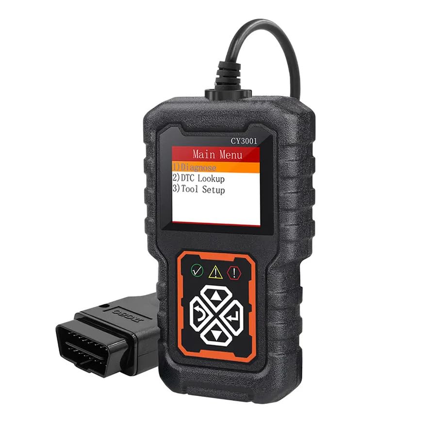 Effortless Diagnosis Cy3001 Obd2 Scanner - USB Powered Car Code Reader & Engine Fault Diagnostic Tool for All Vehicles with Obd Ii Protocol, Compatible with 1996+ Models (Traffic Black)