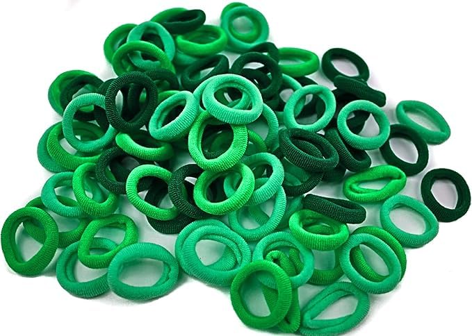 Baby Hair Ties, Elastic Hair Bands Small Hair Ties for Girls Rubber Bands Elastic Ponytail Holders. (Green)