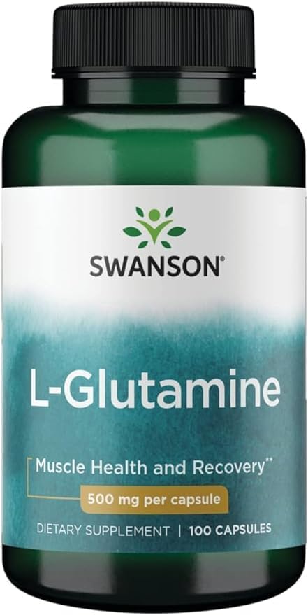 Amino Acid L-Glutamine 500 Milligrams 100 Capsules