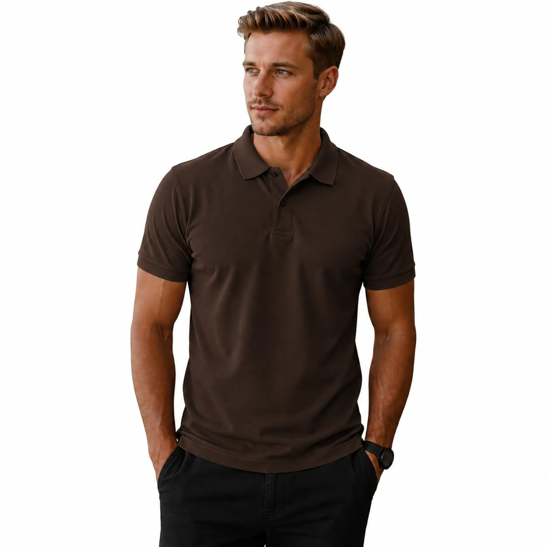 Men’s Polo T-Shirt – Classic Short Sleeve Casual Top, Soft Cotton Feel, Comfortable Fit for Daily Wear