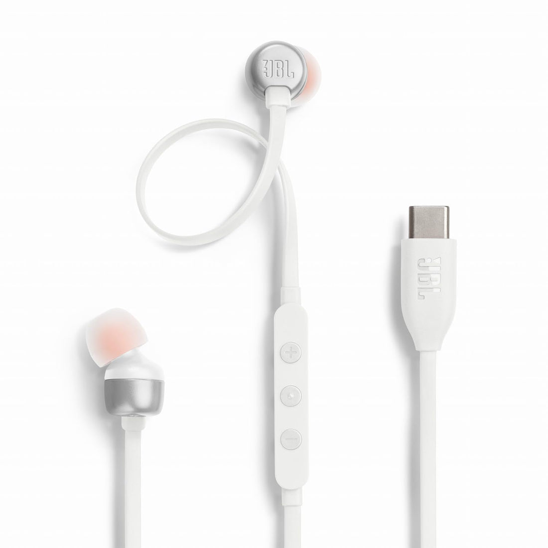 JBL TUNE310C USB Type-C Connection Earphones, 96kHz/24-bit DAC Built-In / 3 Button Remote Control with Microphone for Calling/Flat Cable, 3 Types of Preset Equalizer Included, High Resolution, 0.3