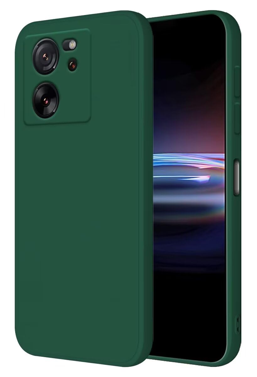 HONLEN Case for Xiaomi MI 13T / Xiaomi MI 13T Pro Protective Case, (6.67 Inches) Liquid TPU Silicone Mobile Phone Case with Drop Protection Silicone Cover Dark Green