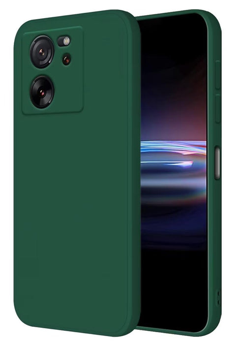 HONLEN Case for Xiaomi MI 13T / Xiaomi MI 13T Pro Protective Case, (6.67 Inches) Liquid TPU Silicone Mobile Phone Case with Drop Protection Silicone Cover Dark Green