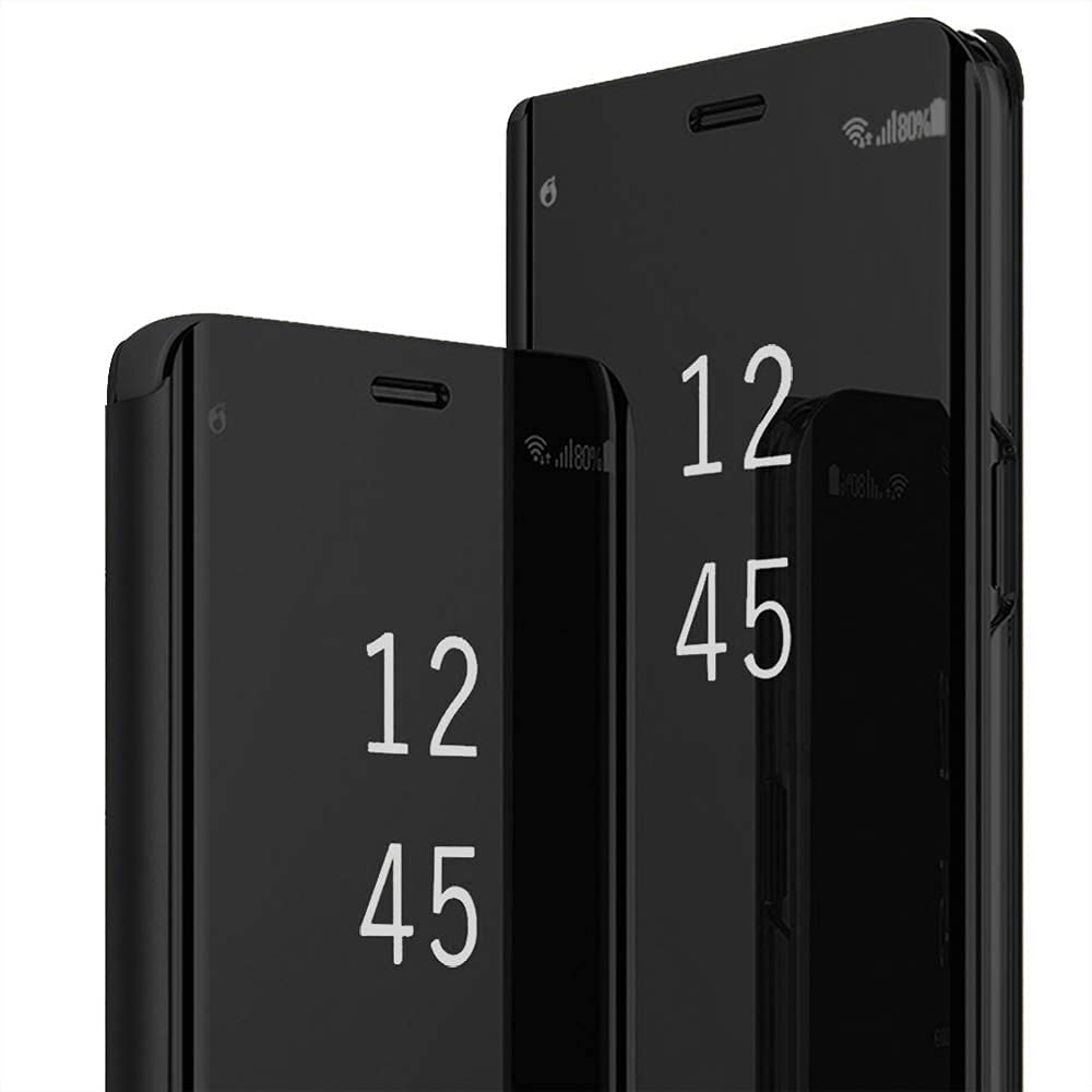New Mahmolgy Clear View Standing mirror With Out Sensor Not Smart For Samsung A9 2018 - Black Finish Ultra High Slim Fit Office Slim Fit