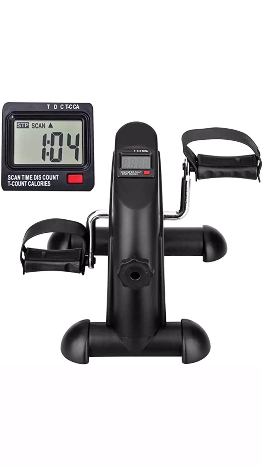 e world unbox happiness Mini Ex rcis Bik, Und r D sk Bik P dal Ex rcis r - Portabl Foot Cycl Machin - Arm & L g P ddl r Machin with LCD Scr n Displays (Black).