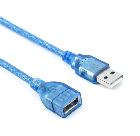Zonic Z1145 Extension USB 2.0 Cable Male to Female Data Transfer up to 480Mbp for Hard Drive, Playstation, Xbox, USB Flash Drive, Card Reader, Keyboard, Printer, Scanner - 2.5Meters - Blue Clear