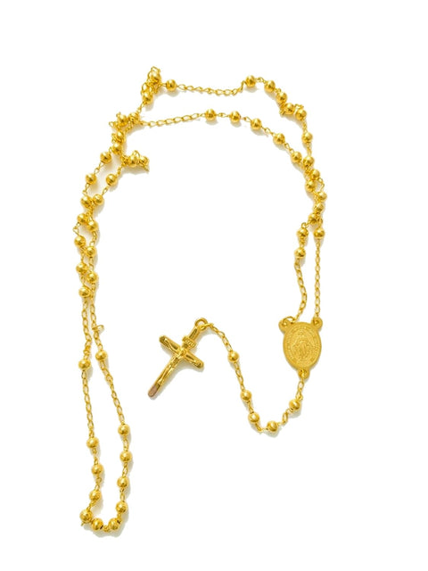Julia Store 18K Gold Plated Aesthetic Exquisite Luxury Elegant Dainty Cute Trendy Timeless Vintage Virgin Mary Jesus Christ Cross Catholic Orthodox Rosary Beads Cross Y Necklace Chain for Women Men