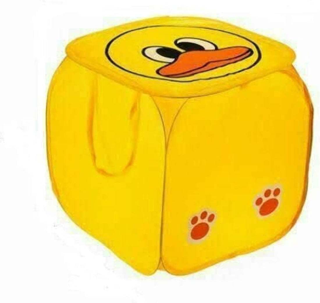 Cartoon Design Foldable Large Canvas Storage Basket - Laundry Hamper for Kids Toys and Clothes - Light and Portable Polyester Multicolor Home Use