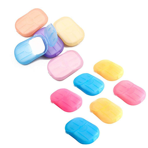 Luksuriøst 18 Boxes (360 Sheets) Portable Travel Soap Paper Sheets, Mini Disposable Soap Sheets Hand Washing Bath Scented Paper Soap and Slide Foaming Paper Soap Bathing Soap Flakes for Outdoor