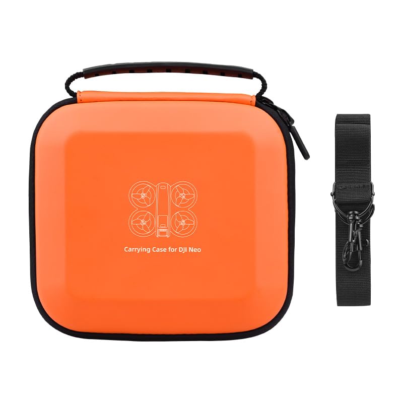 for DJI Neo Case, Portable PU Leather Small Shoulder Bag for DJI Neo Drone and Batteries Accessories (Orange)