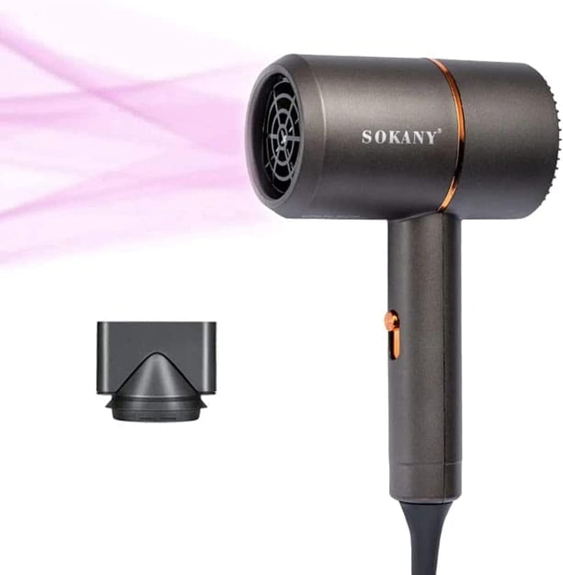 Sokany Professional Hair Dryer 2 Speeds and 2 Heating With Concentrator Hang Loop Power 1200W