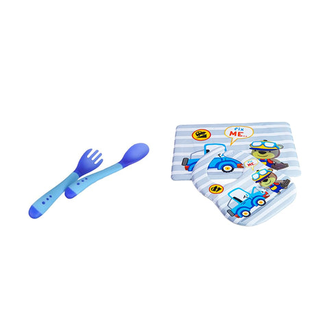 La Frutta (PVC Baby Bib with baby feeding mat & Spoon & Fork Set)