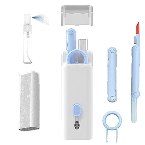 Laptop Keyboard Brush Cleaner Kit, Supwell 7 in 1 Computer MacBook Earbud Cleaning Tool Kit, Electronic Screen Cleaner kit for PC Monitor/Cell Phone/Airpods pro/Bluetooth Earphones(Blue)