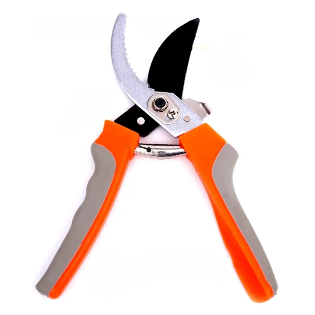 Professional Pruning Shears Comfortable Grip - Sharp and Serrated Double Blade for Gardens and Orchards Multicolor