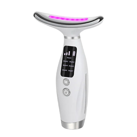 Face Massager with 7 Color Modes, EMS & Heating | Skin Tightening & Anti-Aging Facial Massage Tool for Women | Neck & V Face Lifting Device | Portable Beauty Rejuvenation Machine