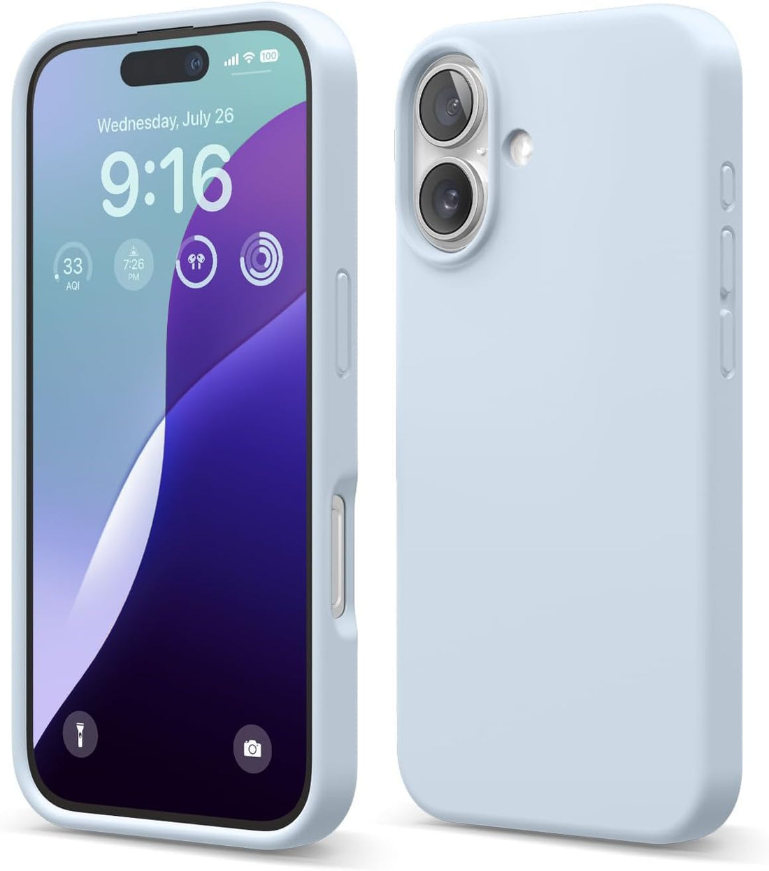 ELMO3EZZ Compatible with iPhone 16 Case, Premium Liquid Silicone Case, Full Body Protective Cover, Shockproof, Slim Phone Case, Anti-Scratch Soft Microfiber Lining, 6.1 inch (Baby Blue)