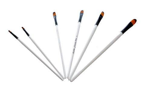 Keep Smiling Professional Artist Paint Brush Set of 12 Different Shapes Multi Functional for Canvas, Watercolor, Oil and Acrylic Painting - Black/White