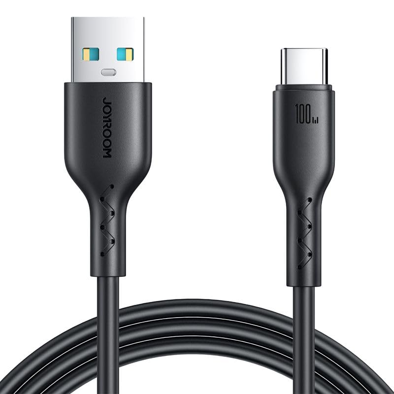 Joyroom S-A26 Flash-Charge Series 3A Fast Charging Cable USB-A to Type-C Data & Charging Cable 1 Meter Durable Flexible Design - Black