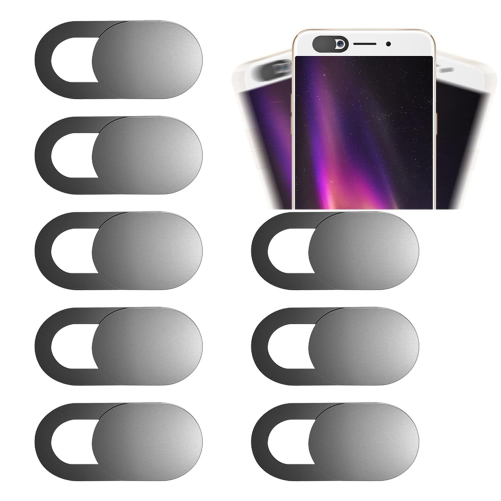 Set of 8 Webcam Covers, Slider Camera Cover, Ultra Thin Webcam Cover, Privacy Protection Camera Cover for Laptop, PC, Smartphones, Tablets, etc. (Black)