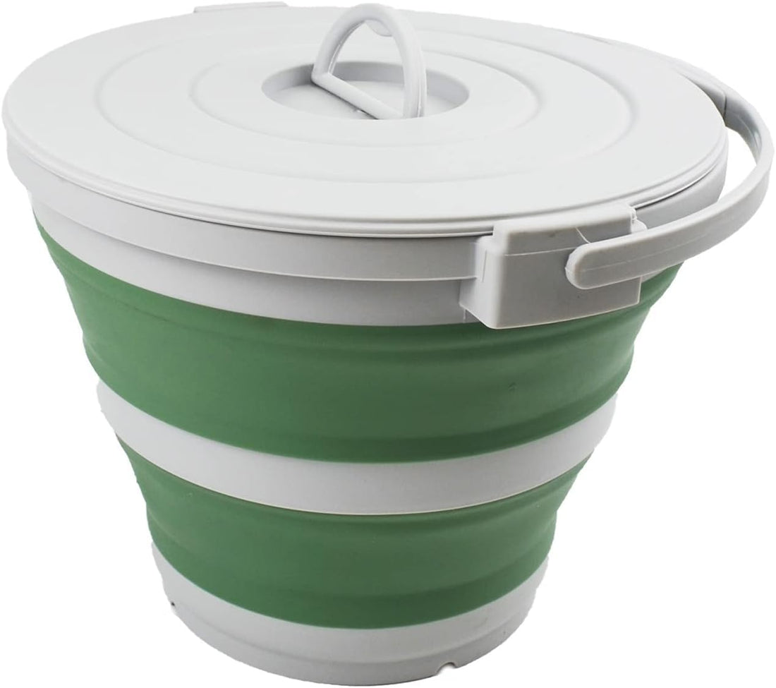 Collapsible Silicone Bucket 10L Jumbo Lightweight Foldable Pail for Travel, Outdoor Trips, Camping, and Home Use Portable Space Saving Bucket