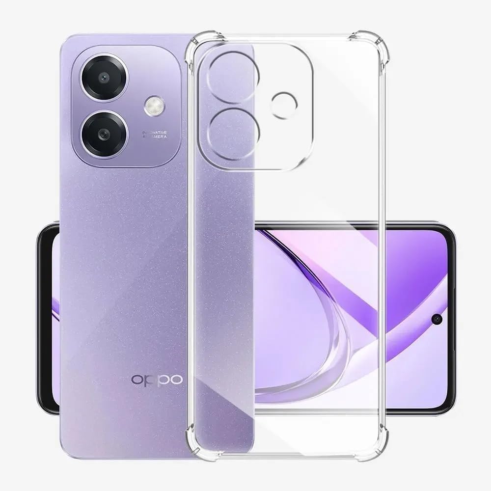 Dl3 Mobilak Case Compatible with OPPO A3 / OPPO A3X, Cover Silicone Transparent TPU Gorilla Anti-shock Protector Camera Shockproof Corners - Clear