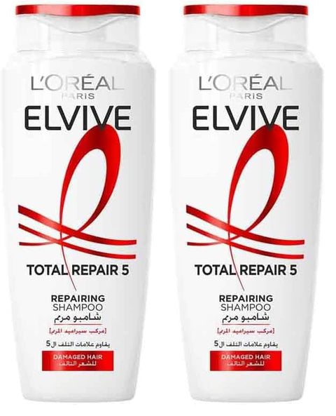 L’Oréal Paris L'Oréal Paris Elvive Total Repair 5 Repairing Shampoo 400 ML (Pack of 2)