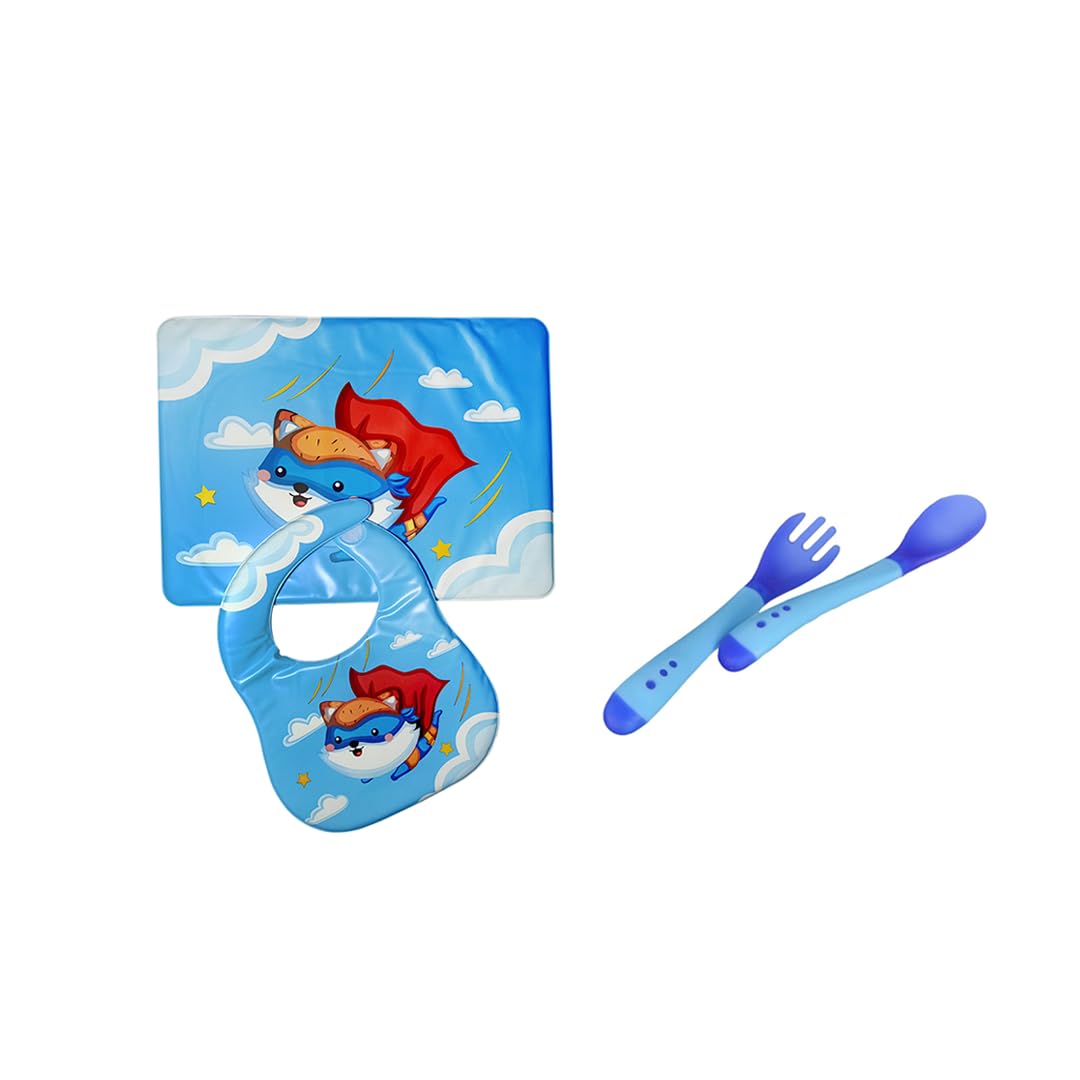 La Frutta (PVC Baby Bib with baby feeding mat & Spoon & Fork Set)