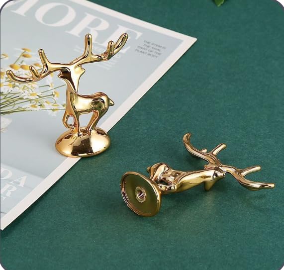 Home Care G-370 Decorative Deer Statue, Gold Resin, Decor,Home Use