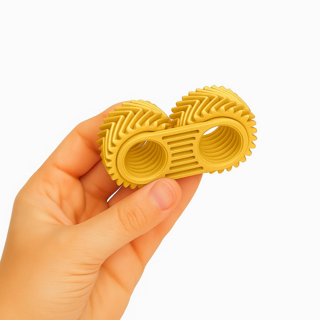 MechaMag Gear-Inspired Stress Reliever, Red Fidget Toy (Gold)