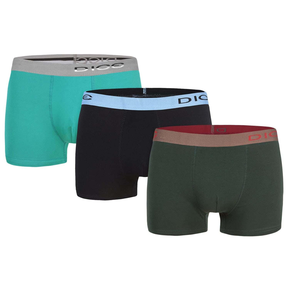 Dice Pack of 3 Plain Color Cotton Boxer for Boys