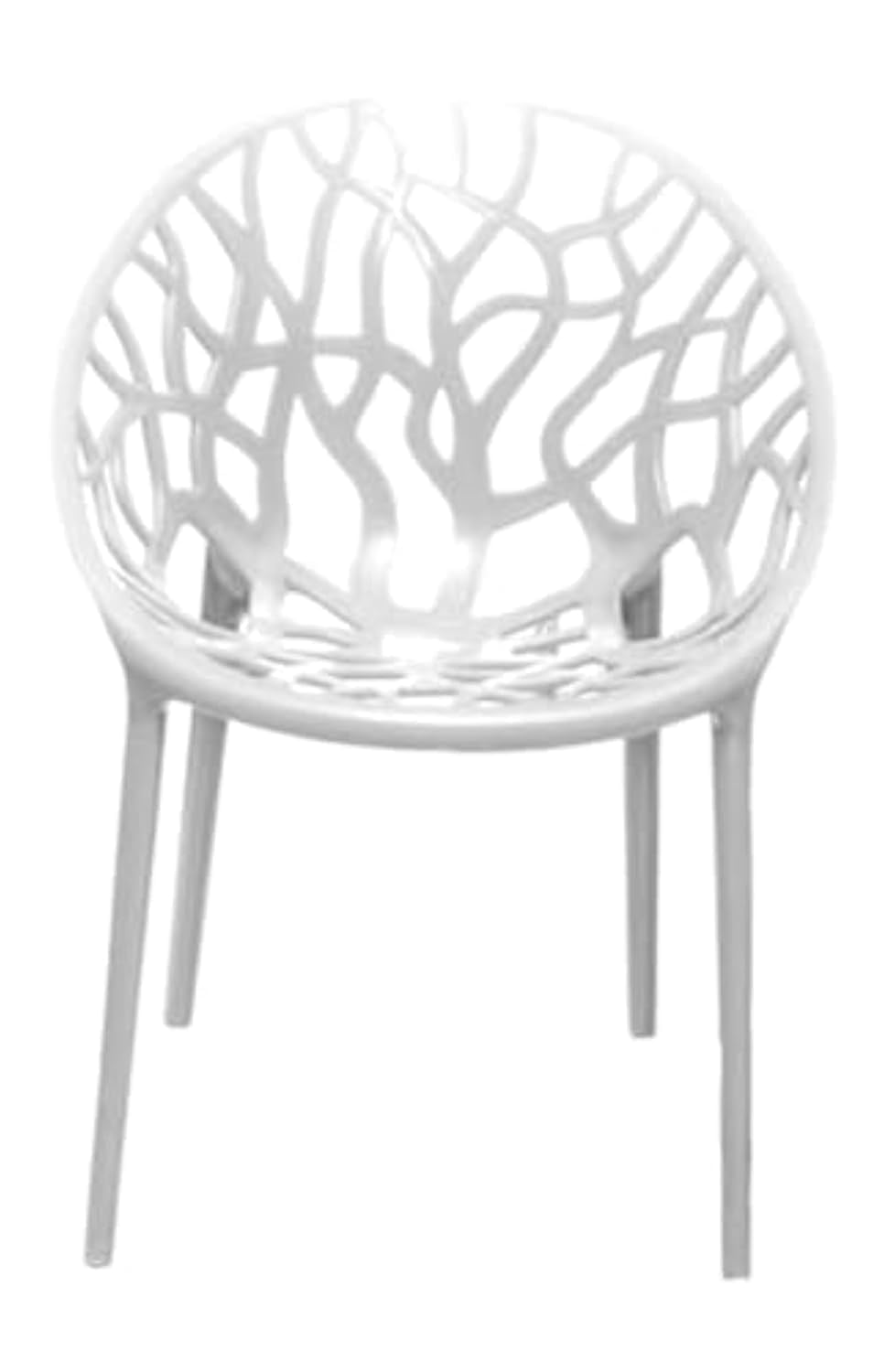 Khorshed For Plastic Leaves Plastic Chair, Large Size - White