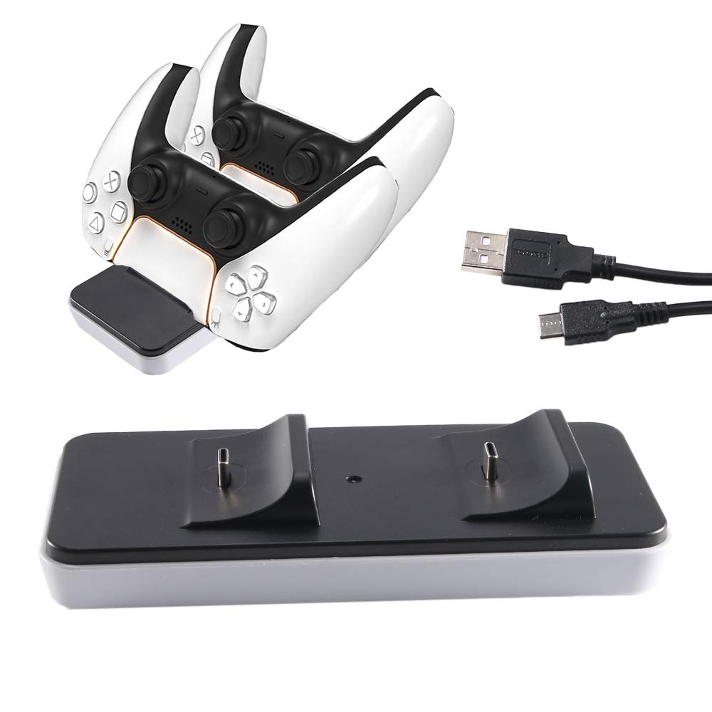 PS5 Controller Charger, Dual USB Charging Station for Playstation 5, Fast Charging, Two Dualsense Charging Station, Charging Station Dock