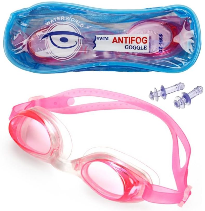 WATER WORLD DZ-1600 Anti-Fog Swimming Goggles With Ear Plugs