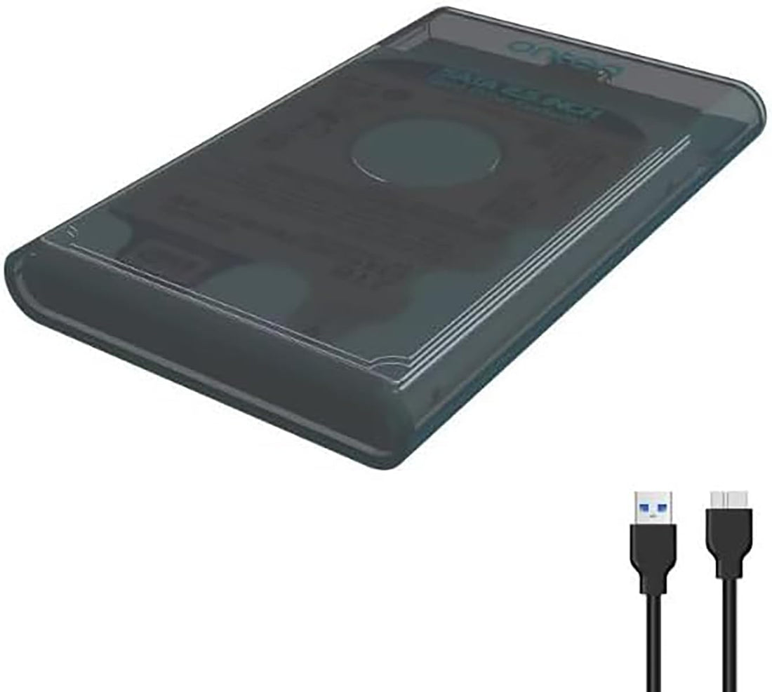 ONTEEN-OTN-UHD2 USB 2.5-inch SSD & HDD External Enclosure Case – USB 3.2 Gen1 to SATA – Up to 5TB – External Hard Disk Drive Carrying for Laptop , PC | Transperant