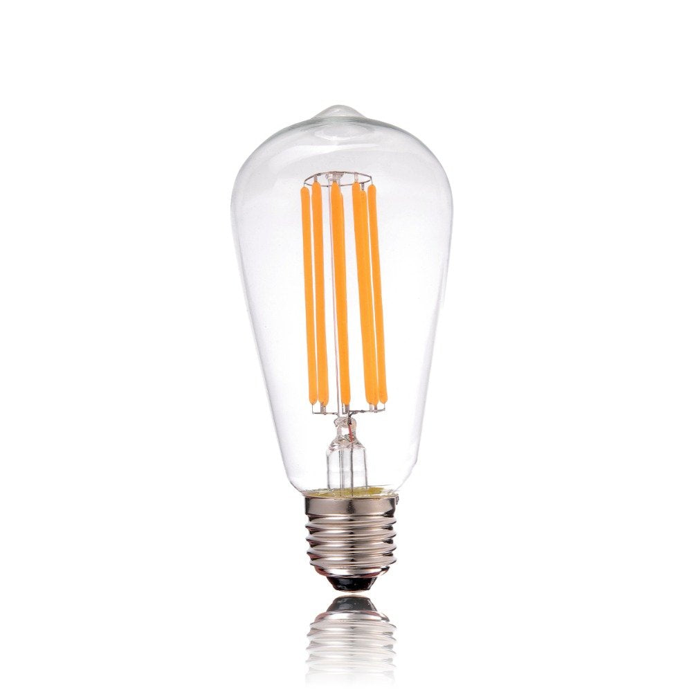 Retro ST64 Glass COB LED Edison Bulb e27 220V 4W LED Filament Lamp Ampoule Lampara Bombilla LED 4W Bulb Edison-Yellow Color