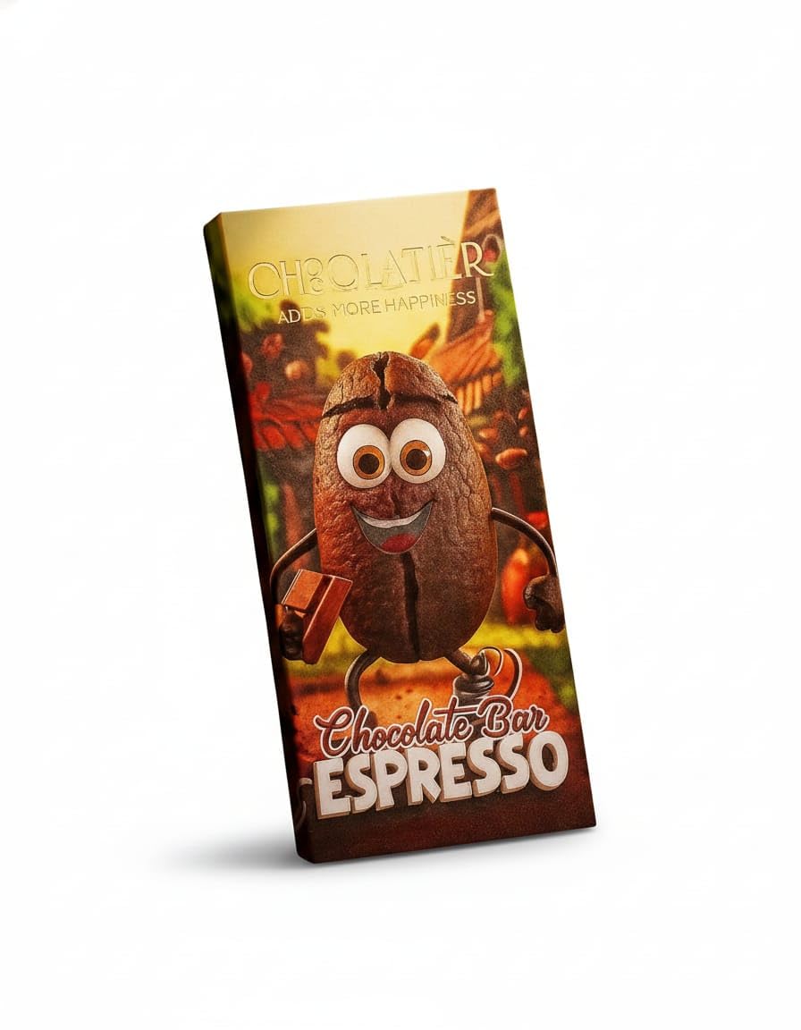 Chocolatier chocolate bar espresso, espresso chocolate bar, 220 g bar