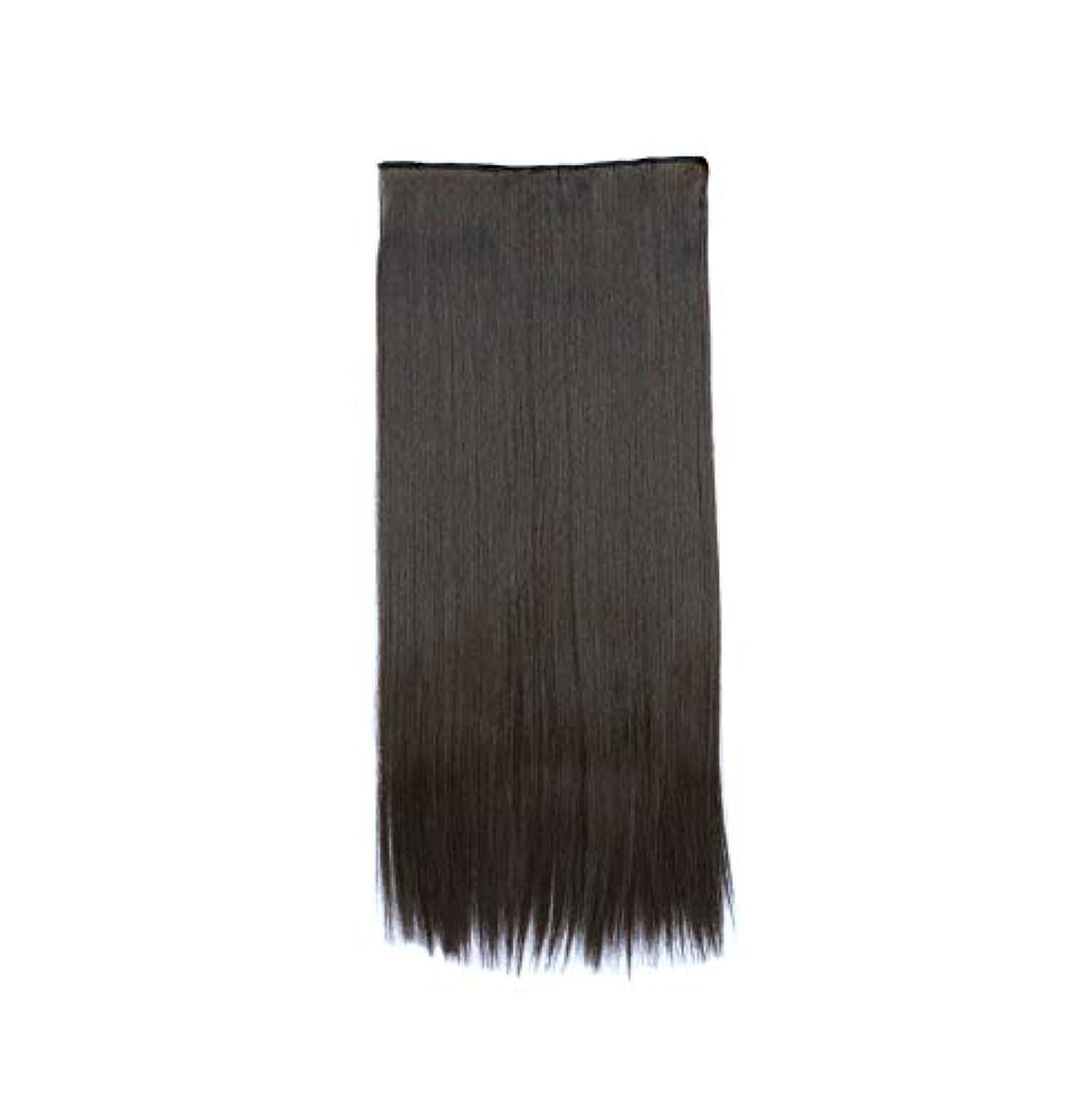 Women's Synthetic Hair Dark Brown Long Straight Elegant Fashion Wig Accessory Seamless Hair Extension