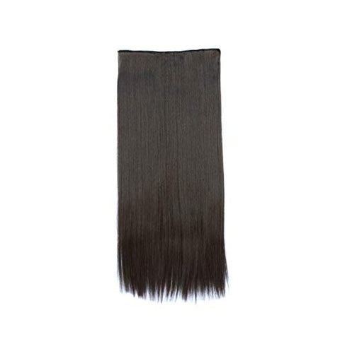 Women's Synthetic Hair Dark Brown Long Straight Elegant Fashion Wig Accessory Seamless Hair Extension
