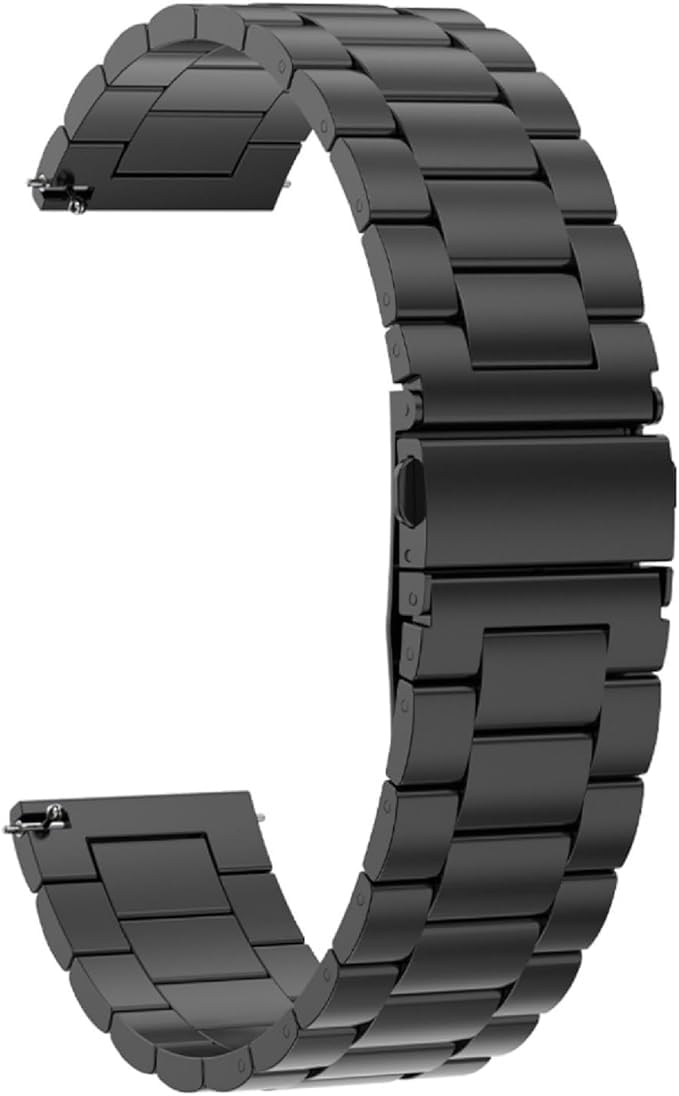 Stainless Steel 22mm Quick Release Watch Strap for Fossil Gen 4 Q Explorist HR Gen 5 Carlyle Explorist Gen 3 Smartwatch, Metal Band - Black