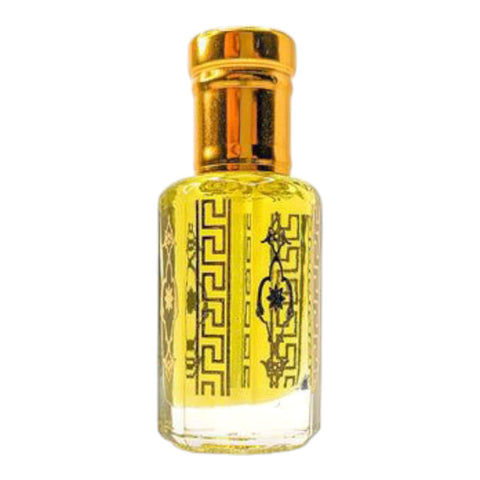 MUSK KHMIRA TRADITIONAL PERFUME, GOLD DECORATED BOTTLE, ORIGINAL EASTERN SCENT (12 GM, V