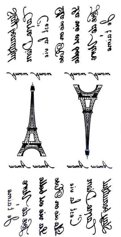 Tattoo Tech, 1 Sheet Medium Semi Permanent Tattoo21*12cm, Adult Art Design Temporary Tattoos, Lasts 1-2 Weeks, Waterproof, Realistic Look, No Adhesive, No Reflection-BLUE (FF-12)